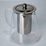 Clear Glass Tea Kettle with Stainless Steel Infuser and Lid Borosilicate Glass Tea Kettle for Stove Top and Outdoor Use