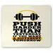 Finess Mouse Pad Push Harder Spors Phrase Posiive Message Grungy Display Wih Dumbbell Recangle Non-Slip Rubber Mousepad Sandard Size Yellow Black