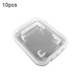 Huanledash 10Pcs Lightweight Clear Standard SD SDHC Memory Card Case Storage Holder Box