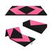 Costway 8 Feet PU Leather Folding Gymnastics Mat with Hook and Loop Fasteners-Heart Pink