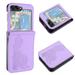 Decase For Samsung Galaxy Z Flip3 Galaxy Z Flip3 Ultra Thin Case Premium PU Leather Phone Cover Luxury Embossed Pattern Shockproof Protective Case Compatible with Samsung Z Flip3 5G - Purple