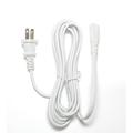[UL Listed] OMNIHIL White 8 Foot Long AC Power Cord Compatible with ELAC S20 Debut Series 200 Watt Powered Subwoofer by Andrew Jones