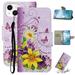Feishell Wallet Case for iPhone 15 Fashion Colorful Pattern PU Leather Phone Case Flip Kickstand Case with RFID Blocking Card Slots Wrist Strap Magnetic Clasp Folio Phone Case F-Yellow Butterfly