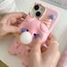 Pink Pig Phone Case Compatible with iPhone 11 Cute 3D Cartoon Piggy Funny Animal Blowing Bubbles Shockproof Silicone Soft Case