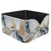 OWNTA Marble Pattern Square Pencil Storage Case with 4 Compartments Removable Dividers Pen Holder and Pencil Holder