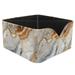 OWNTA Marble Pattern Square Pencil Storage Case with 4 Compartments Removable Dividers Pen Holder and Pencil Holder