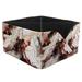 OWNTA Marble Pattern Square Pencil Storage Case with 4 Compartments Removable Dividers Pen Holder and Pencil Holder