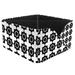 OWNTA Black and White Repeating Geometric Square Pattern Pattern Square Pencil Storage Case with 4 Compartments Removable Dividers Pen Holder and Pencil Holder