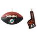 The Memory Company Miami Dolphins Football & Foam Finger Ornament Two-Pack