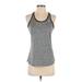 Adidas Active Tank Top: Gray Color Block Activewear - Women's Size Small