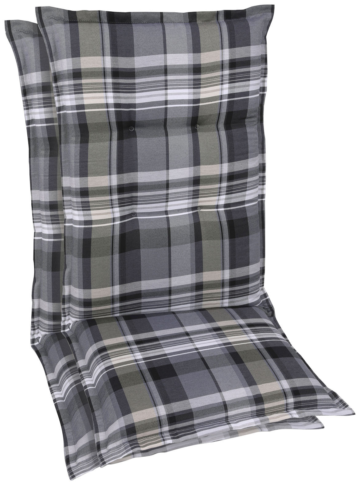 Hochlehnerauflage GO-DE, grau (grau, creme), B:52cm H:9cm T:120cm, Polyester, Polyurethan, Polsterauflagen, 120x52 cm