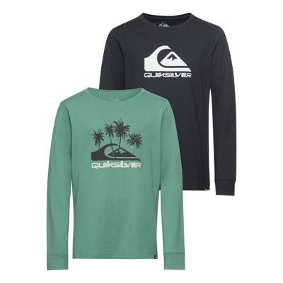 Langarmshirt QUIKSILVER "STATEMENTBAIKAD Boys", Kinder, Gr. 16 (170/176), grün (grün, nachtblau), Obermaterial: 100% Baumwolle, sportlich, Langarm, Shirts Image