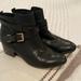 Coach Shoes | Coach Pauline Black Leather Ankle Boot Booties Size 8 | Color: Black/Gold | Size: 8
