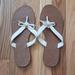 Kate Spade Shoes | Kate Spade Leather Flip-Flops White Size 8 | Color: Brown/White | Size: 8