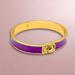 Kate Spade New York Jewelry | Kate Spade Gold & Purple Enamel Pyramid Stud Turn Lock Bangle Bracelet Women's | Color: Gold/Purple | Size: Os