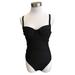 J. Crew Swim | Jcrew $110 Demi Underwire One-Piece Swimsuit Size 6 Black G1738 Pool Beach V3 | Color: Black | Size: 6