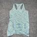 Athleta Tops | Athleta Fastest Track Tank Top Women Size S Space Dye Mint/Blue Ruched Sides | Color: Blue/Tan | Size: S