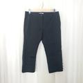 Burberry Pants & Jumpsuits | Burberry Black Cotton Blend Button Cuff Capri Pants Trousers Size 10 | Color: Black | Size: 10