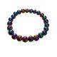 WORLD WIDE GEMS WWG Rainbow Titanium Quartz 8mm rondelle smooth 7inch Natural Gemstones Beaded Bracelets for Men Women Healing Crystal Stretch Beaded Bracelet Unisex