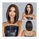 wig Natural Hair Heat Resistant Daily Use Straight Wig Black Blonde Highlight Wigs Short Bob Synthetic Wig for Black Women Cosplay Hair Replacement Wigs (Color : LC2004-3)