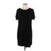 Antistar Casual Dress - Shift Scoop Neck Short sleeves: Black Solid Dresses - Women's Size Large