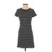Old Navy Casual Dress - A-Line Crew Neck Short sleeves: Black Print Dresses - Women's Size Small