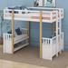 Cosmic Wood Twin Loft Bed w/ 2 Seats & a Ladder | 67 H x 43.1 W x 79.8 D in | Wayfair COS80010289AAK