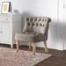 Slipper Chair - August Grove® Aryahna 26.4" Wide Tufted Cotton Slipper Chair Cotton in White/Brown | 28 H x 26.4 W x 24.8 D in | Wayfair