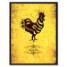 Bungalow Rose Rooster Chinese Zodiac Yellow Print on Canvas w/ Picture Frame, 22x29 Canvas in Black/Yellow | 29 H x 22 W in | Wayfair