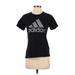 Adidas Active T-Shirt: Black Solid Activewear - Women's Size Small