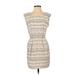 BCBGeneration Casual Dress - Sheath Scoop Neck Sleeveless: Ivory Dresses - Women's Size 2