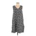 Ann Taylor LOFT Casual Dress - Shift: Black Floral Motif Dresses - Women's Size X-Small