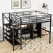 Isabelle & Max™ Full Loft Bed w/ Drawers Metal in Black/Gray | 71 H x 56 W x 93 D in | Wayfair F60087CABE25444B8E3D2509E684D016