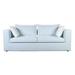 Latitude Run® 84.3" Wide Outdoor Patio Sofa w/ Cushions Metal/Olefin Fabric Included in Gray/Blue | 35 H x 84.3 W x 38.6 D in | Wayfair