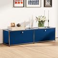 Latitude Run® Phia 60" Wide 2 - Shelf Storage Cabinet Stainless Steel in Blue | 15.4 H x 60 W x 14.8 D in | Wayfair