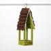 Arlmont & Co. Rishvi Wood Decorative Bird Feeder Wood in Brown/Green | 14.25 H x 6 W x 5 D in | Wayfair 74020B2E6DF5444A9AA6402DF64DC98E