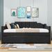 Red Barrel Studio® Tanijha Twin Daybed w/ Trundle Upholstered/Polyester in Black/Brown | 36.2 H x 40.9 W x 81.3 D in | Wayfair