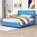 Latitude Run® Matao Queen Storage Platform Bed Wood & /Upholstered/Metal & /Metal/Linen in Blue | 44 H x 65 W x 83 D in | Wayfair