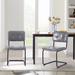 17 Stories Teshia Tufted Metal Back Side Chair Dining Chair Faux Leather/Upholstered/Metal in Gray | 32.88 H x 22.25 W x 18.71 D in | Wayfair