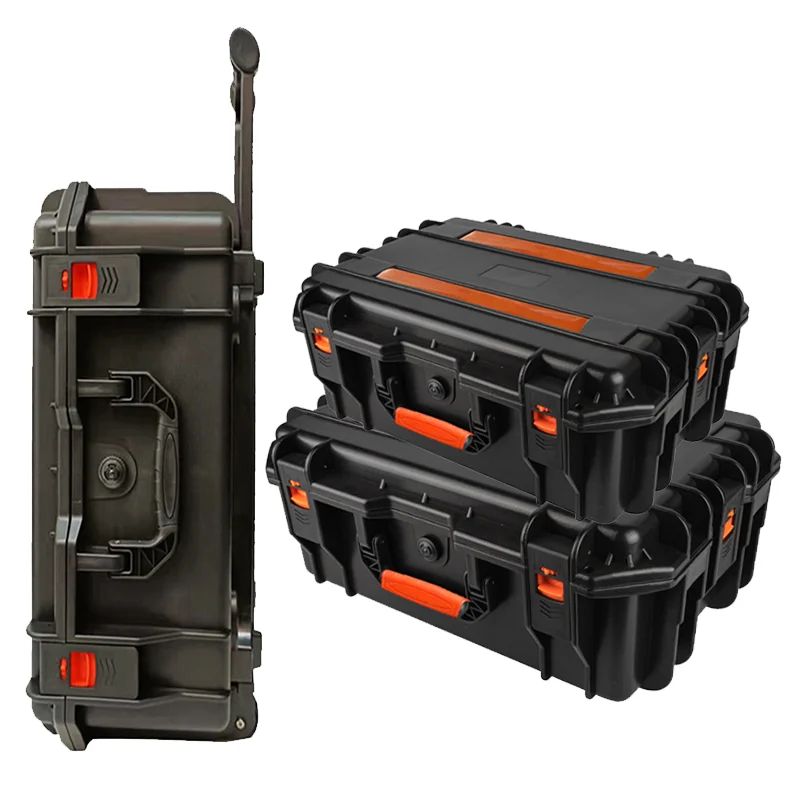 Boîte à outils à tige de traction de haute qualité, boîte à outils pour instruments professionnels sur roulettes, boîtier rigide étanche, boîte à outils pour chariot, grande 이kta