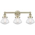 Olean 24.5" Wide 3 Light Antique Brass Bath Vanity Light With Mercury