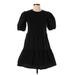 Sanctuary Casual Dress - A-Line Crew Neck 3/4 sleeves: Black Print Dresses - Women's Size X-Small