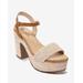 Boston Proper - Natural Neutral - Raffia Platform Ankle Strap Heel - 40