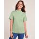 Blair Women's Essential Knit Short-Sleeve Mockneck Top - Green - SML - Misses