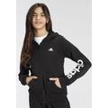 Kapuzensweatjacke ADIDAS SPORTSWEAR "ESSENTIALS LINEAR LOGO KAPUZENJACKE" Gr. 170, schwarz-weiß (black, white) Kinder Sweatjacken Hoodies Sweatshirts