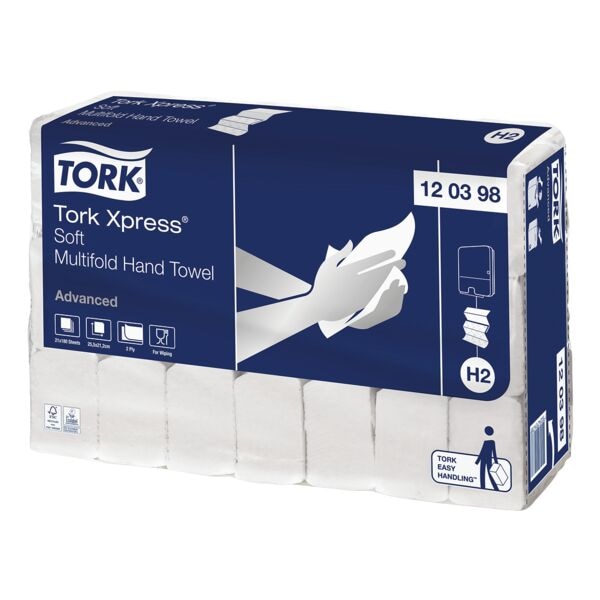 Tork Papierhandtücher »Xpress® Soft Multifold Advanced« für H2 2-lagig weiß I-Falzung weiß, 21.2 cm