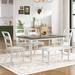 Farmhouse 6 Piece Kitchen Table Set/59" Rectangular Dining Table with 4 Upholstered Dining Chairs and Bench