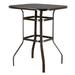 Bornmio Wrought Iron Glass High Bar Table Patio Bar Table Brown