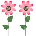 2 Count Wrought Iron Flowers Outdoor Statues Lawn Flower-shape Decor Yard Decorations Metal Art Land