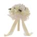 Wozhidaoke Crystal Roses Bridesmaid Wedding Bouquet Bridal Artificial Silk Flowers White Standard